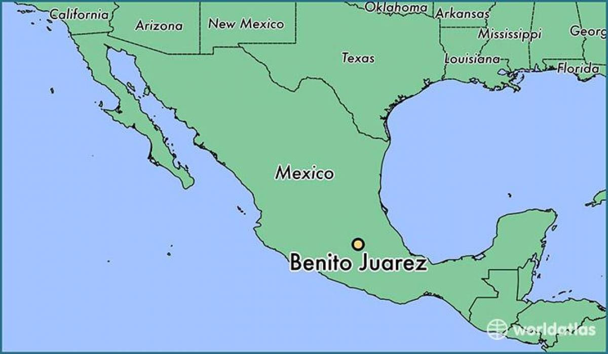 benito juarez Mexico mapě
