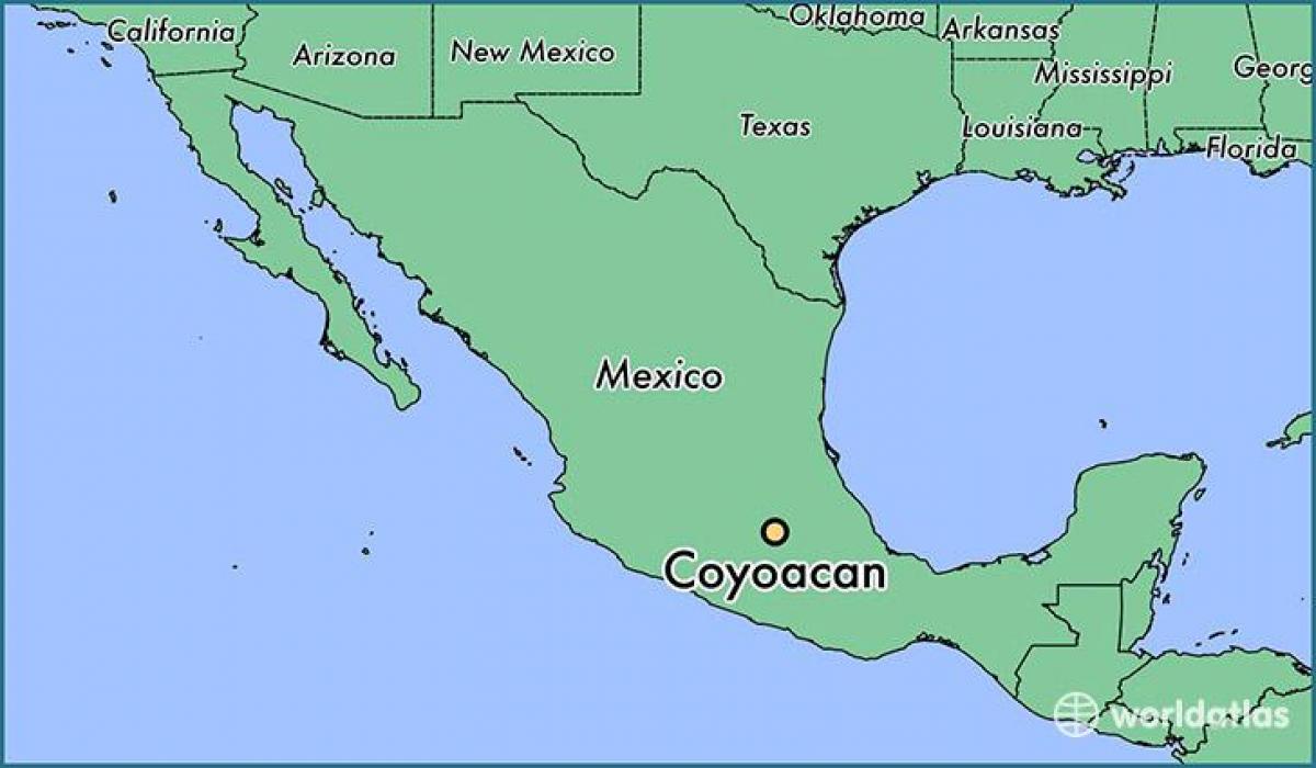 coyoacan, Mexiko mapa Města