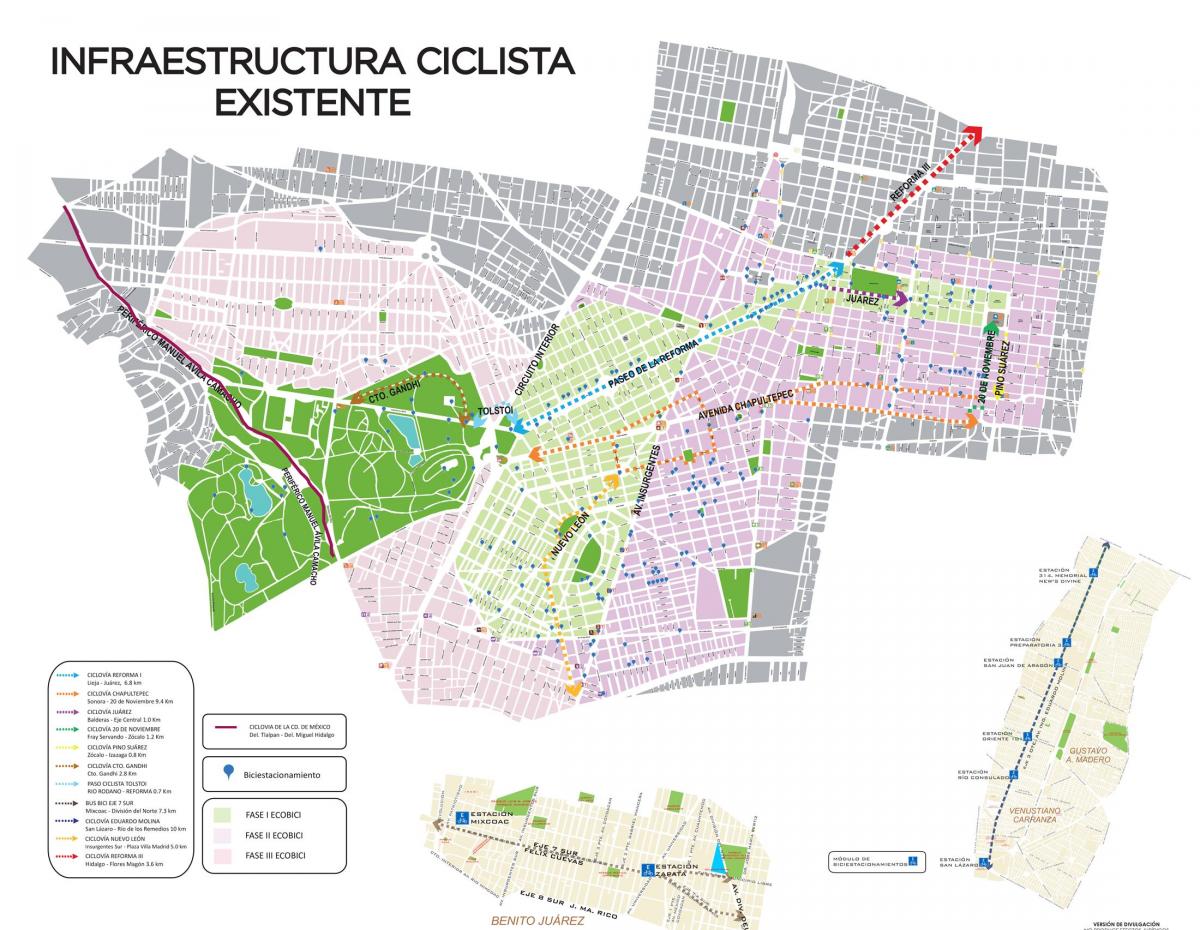 mapa Mexico City bike