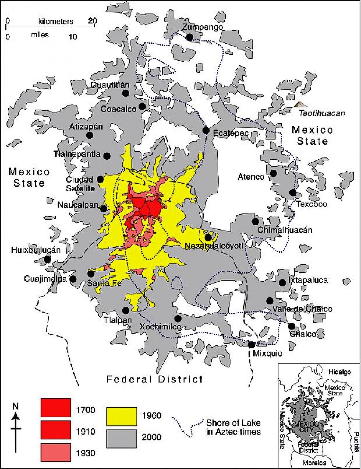 mapa Mexico City district