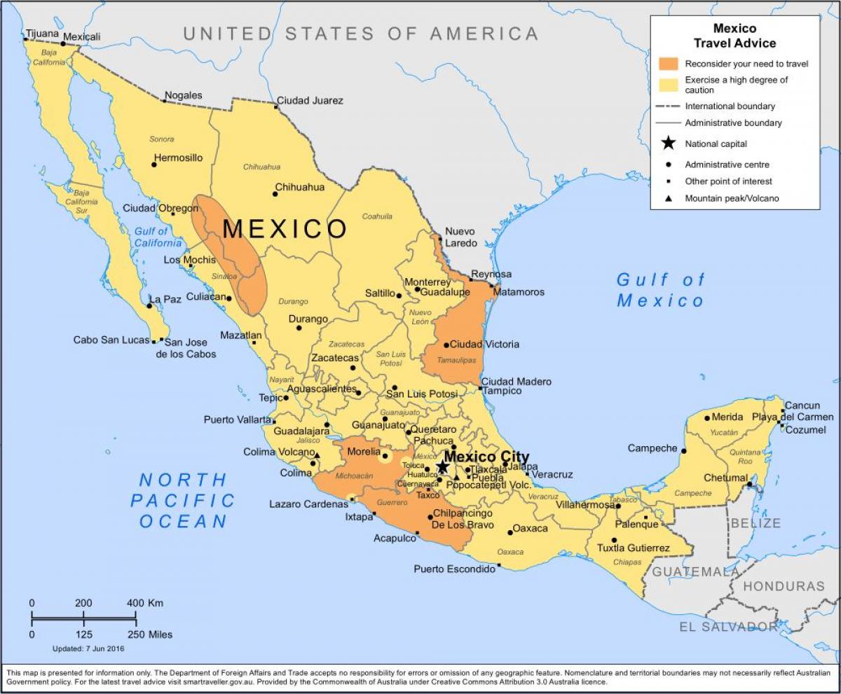 mapa Mexico City a okolních oblastí