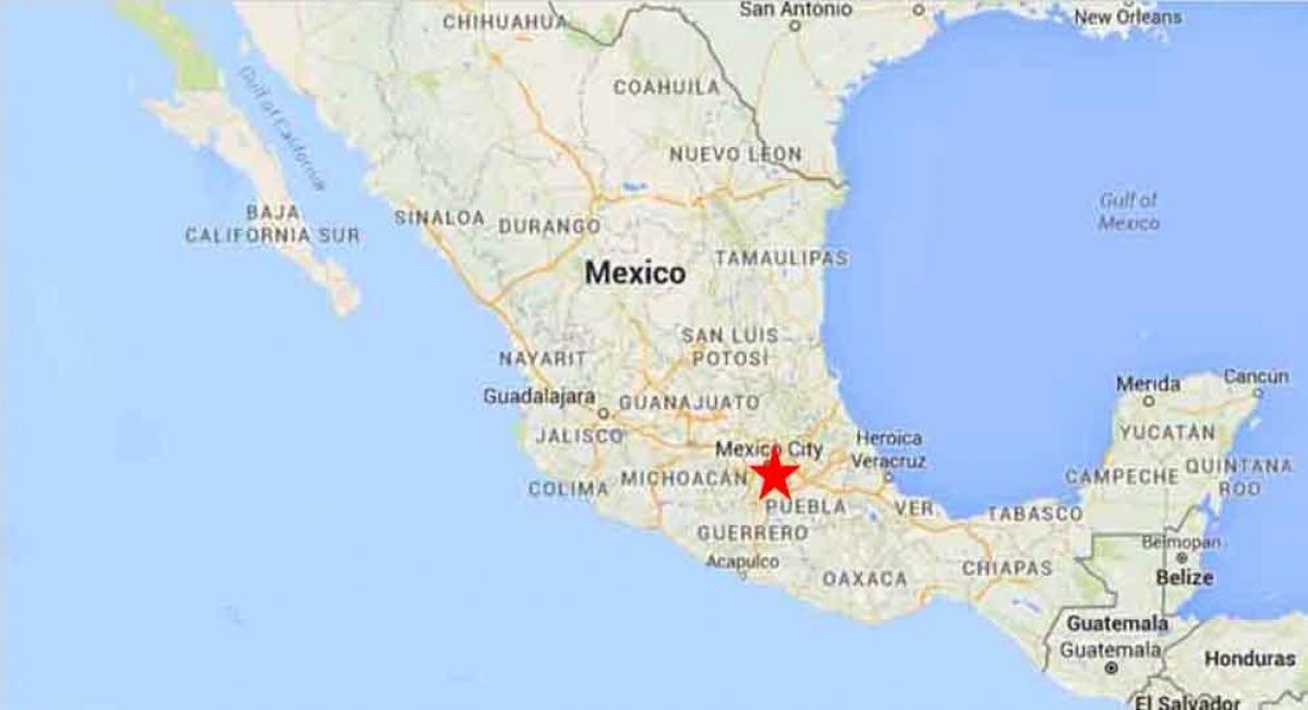hlavní město Mexika mapě