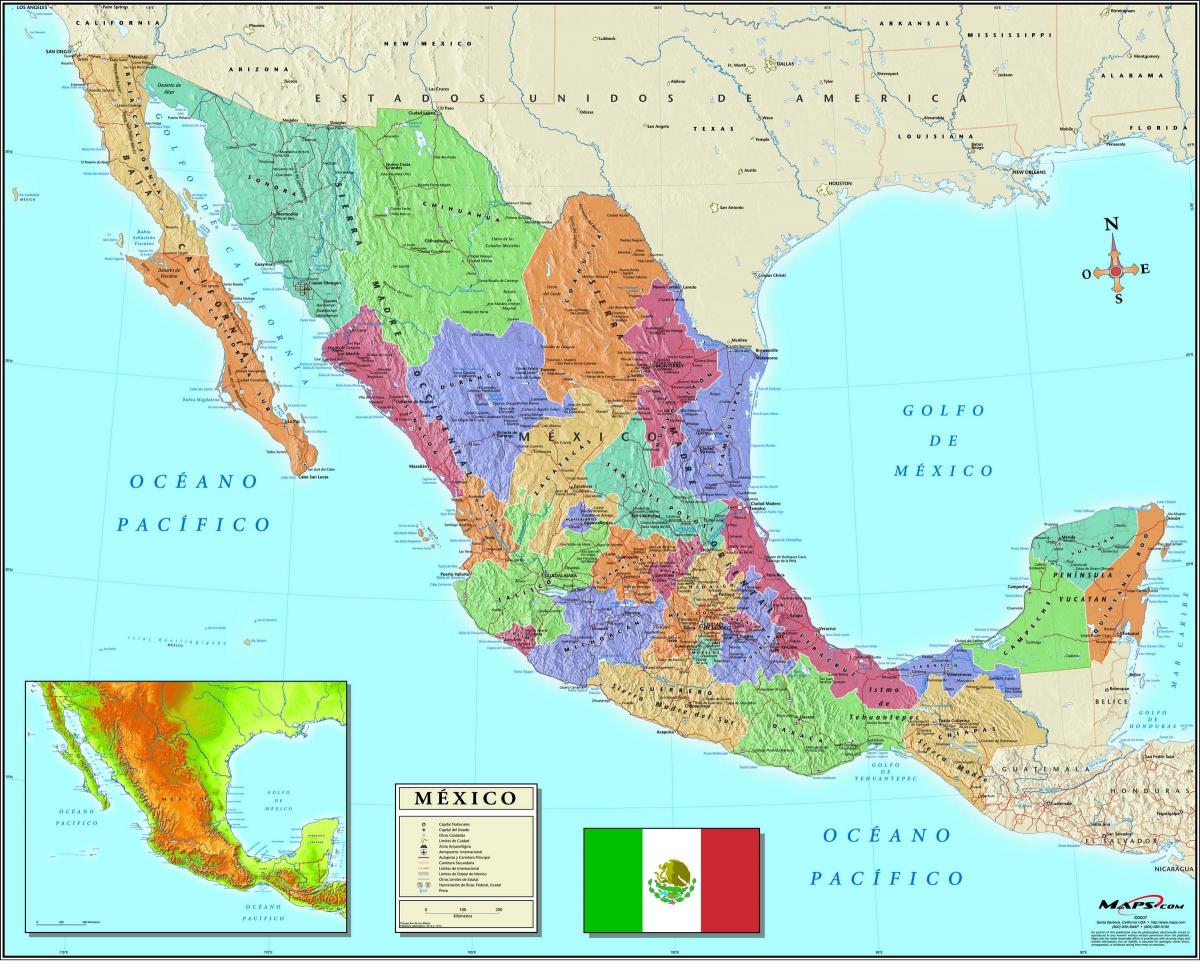 mapa Mexika Město psč