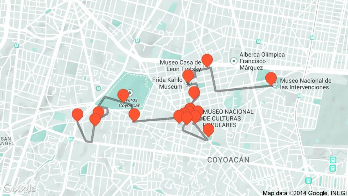 mapa Mexico City walking tour