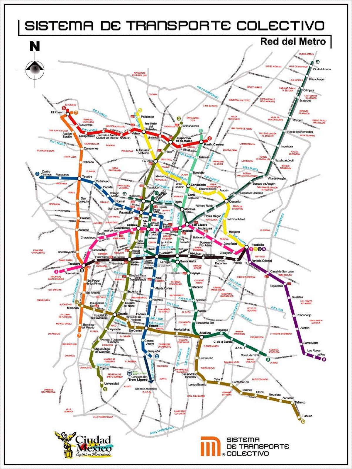 mapa Mexico City tranzit