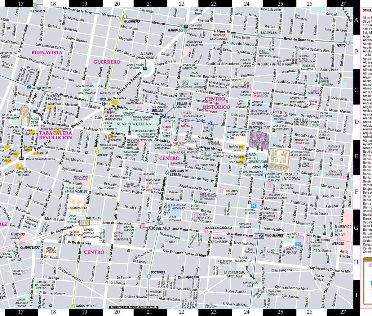 mapa streetwise Mexico City