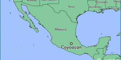 Coyoacan, Mexiko mapa Města