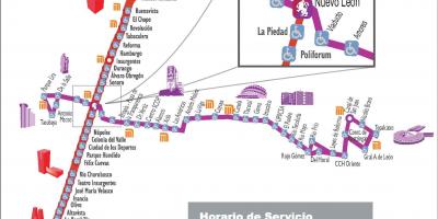 Mapa Mexico City metrobus