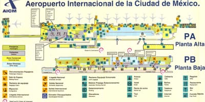 Mexico City mezinárodní letiště mapě