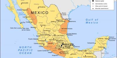 Mapa Mexico City a okolních oblastí