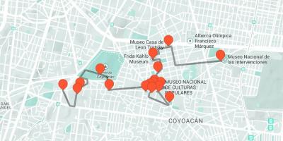 Mapa Mexico City walking tour