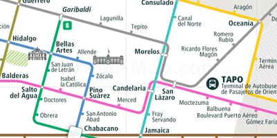 Mapa tepitu. Mexico City 