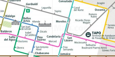 Mapa tepitu. Mexico City 