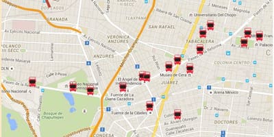 Turibus Mexico City mapa trasy