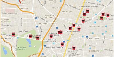 Turibus Mexico City mapa trasy