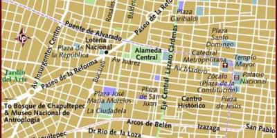 Centro historico Mexico City mapě