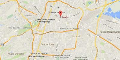Zocalo v Mexico City mapě