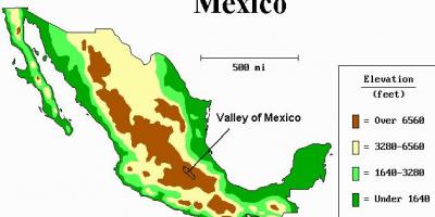 Mapa údolí Mexika